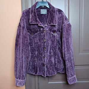Natural Reflections Women's size XL Purple Distressed Trucking Jacket